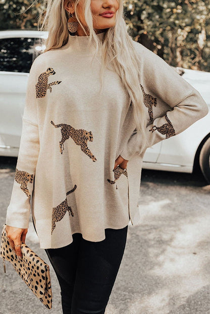 Sweter Wolja | Dzianinowy sweter damski w panterkę