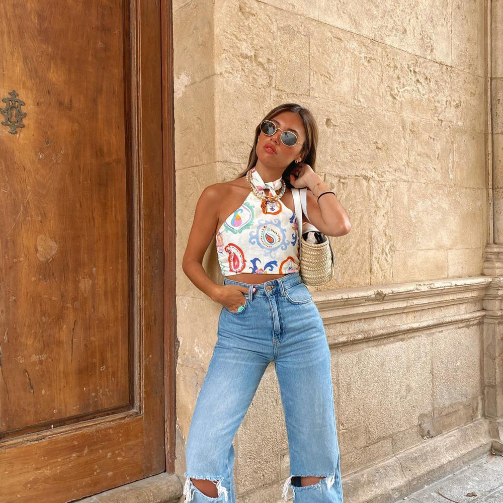 Hailey Halter Top | Letni i kolorowy top