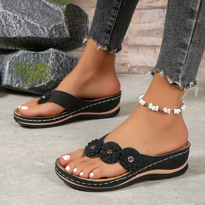 Trudy® | Eleganckie i wygodne sandały z paskami w kwiaty