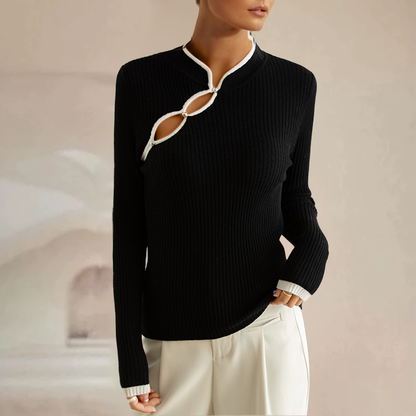 Wylen Sweater | Stylowy przycięty top z dzianiny w prążki