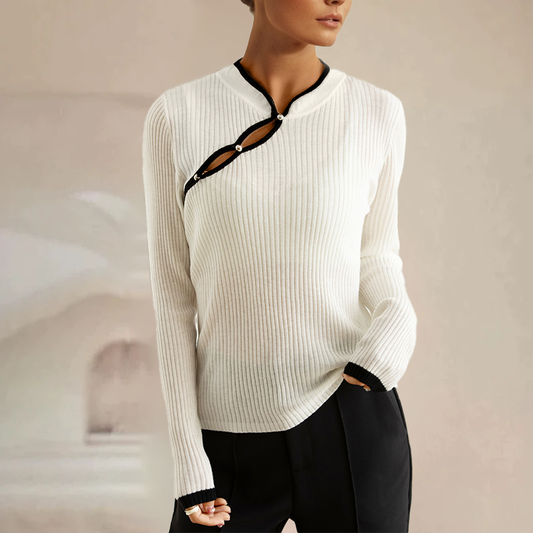 Wylen Sweater | Stylowy przycięty top z dzianiny w prążki
