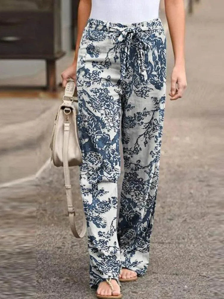 Spodnie z szerokimi nogawkami - Casual Chic - Premium Cotton Blend - Idealne na lato