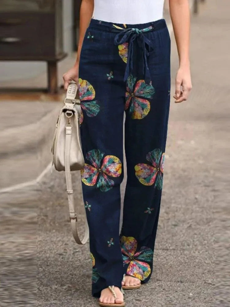 Spodnie z szerokimi nogawkami - Casual Chic - Premium Cotton Blend - Idealne na lato