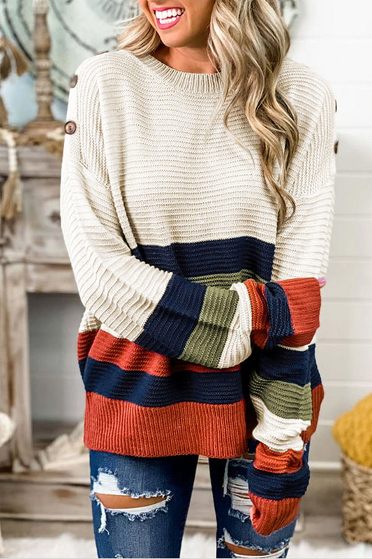 Sweter z kolorowymi guzikami