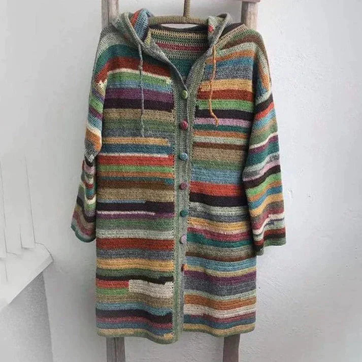 Shanna | Elegancka bluza z kapturem w paski