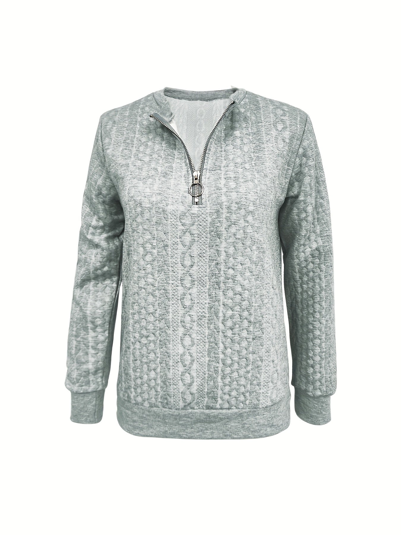 Kiera - Damska teksturowana bluza rozpinana do połowy (jesień)
