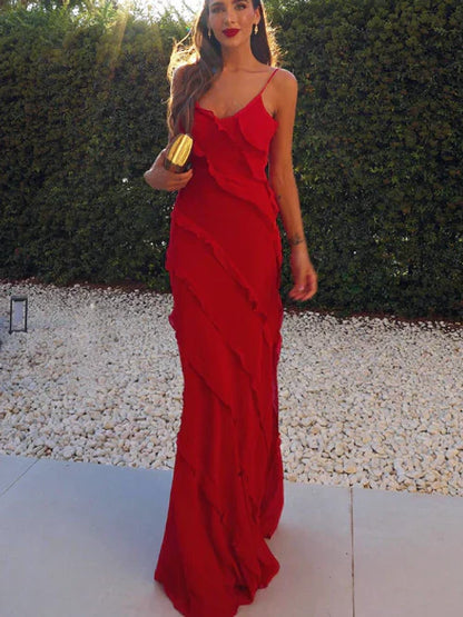 Camilla | Elegancka sukienka z falbanami