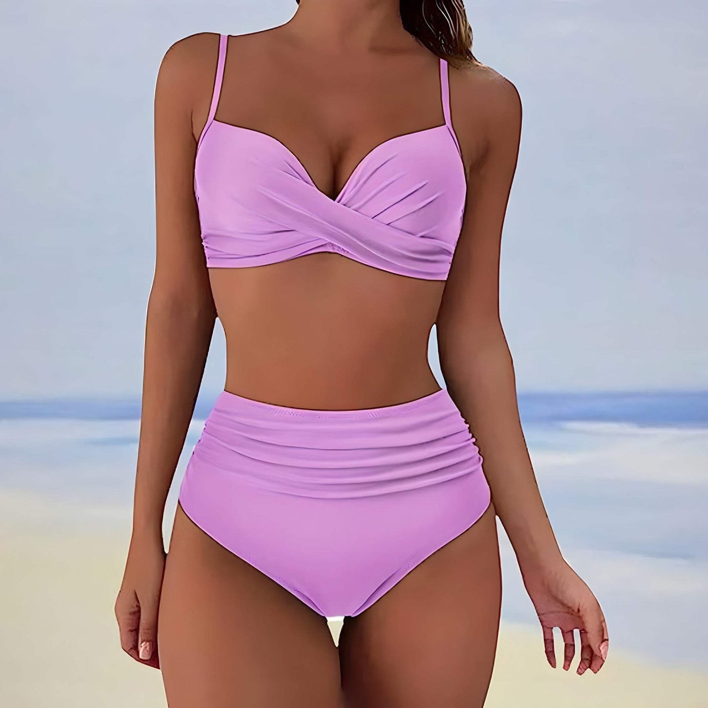 Bikini damskie - Crossover Top - Zabawny efekt - Dopasowany krój - Idealny na letnie dni