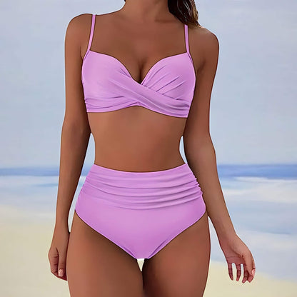Bikini damskie - Crossover Top - Zabawny efekt - Dopasowany krój - Idealny na letnie dni