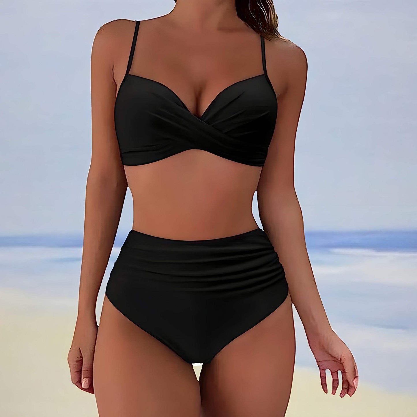 Bikini damskie - Crossover Top - Zabawny efekt - Dopasowany krój - Idealny na letnie dni