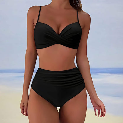 Bikini damskie - Crossover Top - Zabawny efekt - Dopasowany krój - Idealny na letnie dni