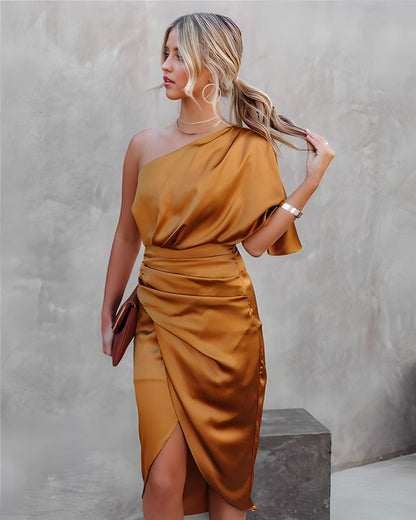 Eva | Elegancka sukienka koktajlowa na jedno ramię