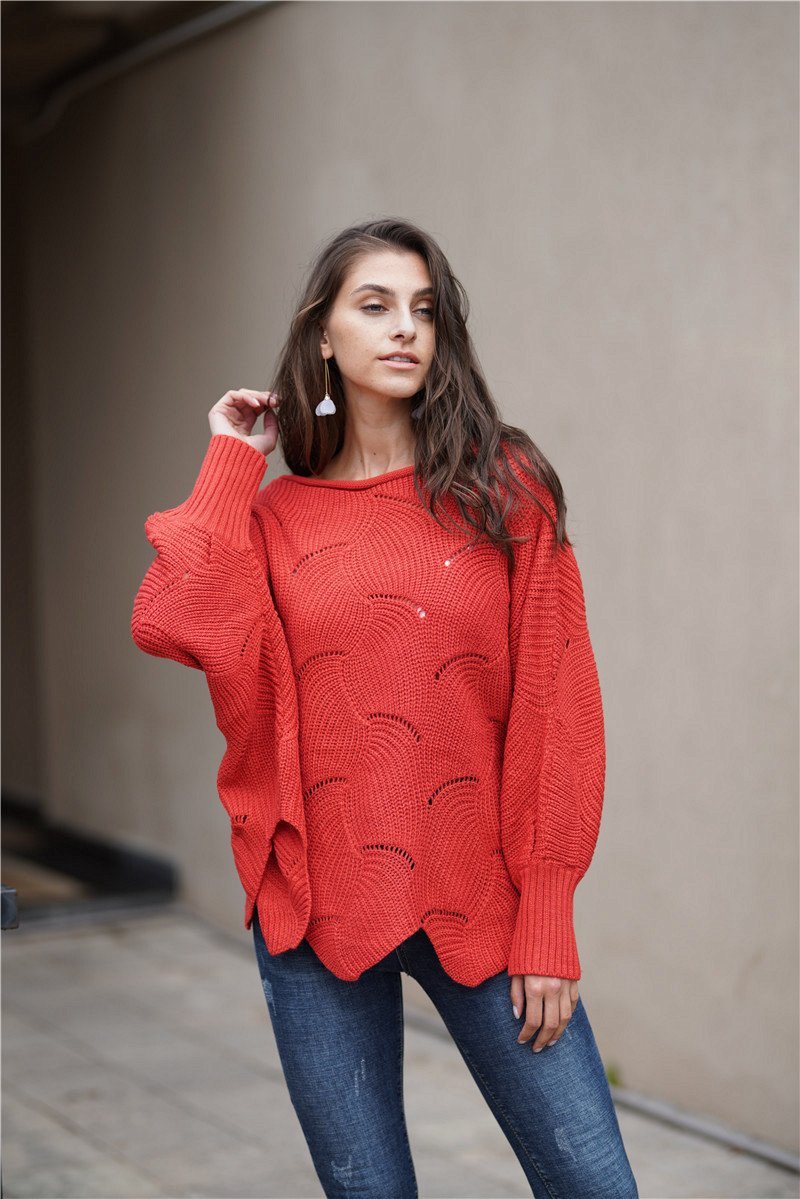 Wytworny sweter z dzianiny dla kobiet