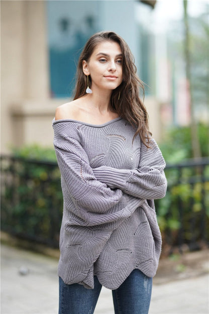 Wytworny sweter z dzianiny dla kobiet