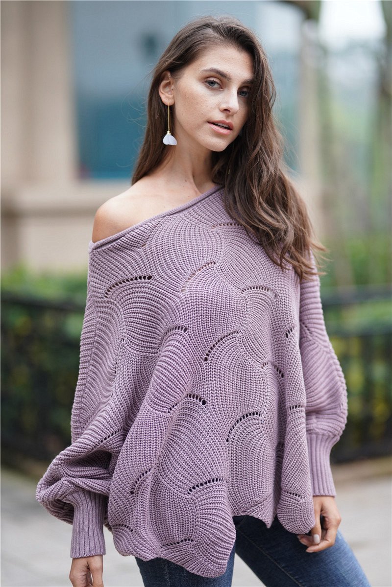Wytworny sweter z dzianiny dla kobiet