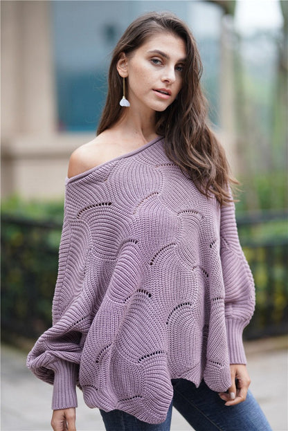 Wytworny sweter z dzianiny dla kobiet
