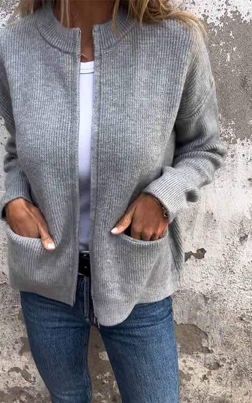 Sweter zapinany na zamek Mecaella