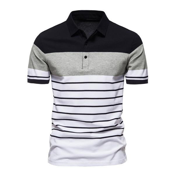 Cezar Polo | Casualowa koszulka polo w paski dla mężczyzn