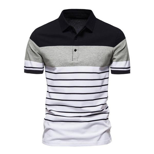 Cezar Polo | Casualowa koszulka polo w paski dla mężczyzn