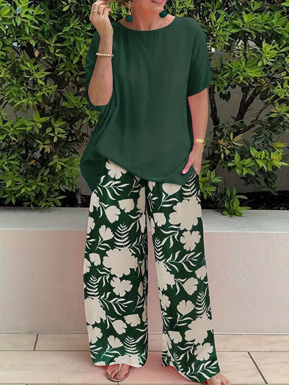 Bonnie - Elegancki zestaw w kwiaty zapewniający styl i wygodę