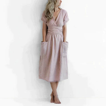Velly - Elegancka lniana sukienka