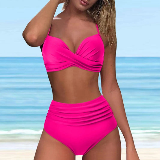LD | Bikini z wysokim stanem i obrotową górą z przodu