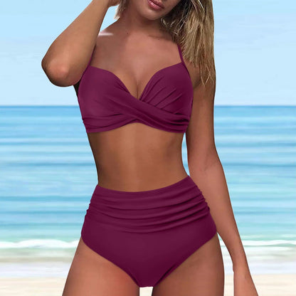 Bikini z wysokim stanem i obrotową górą z przodu