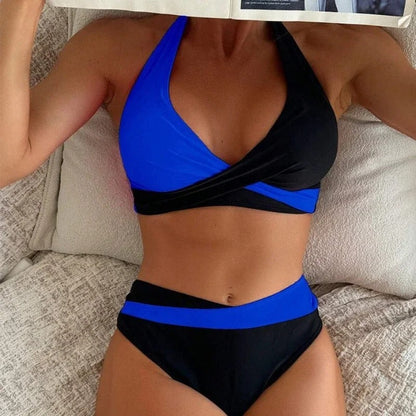 Seksowne bikini bez pleców z paskiem krzyżowym
