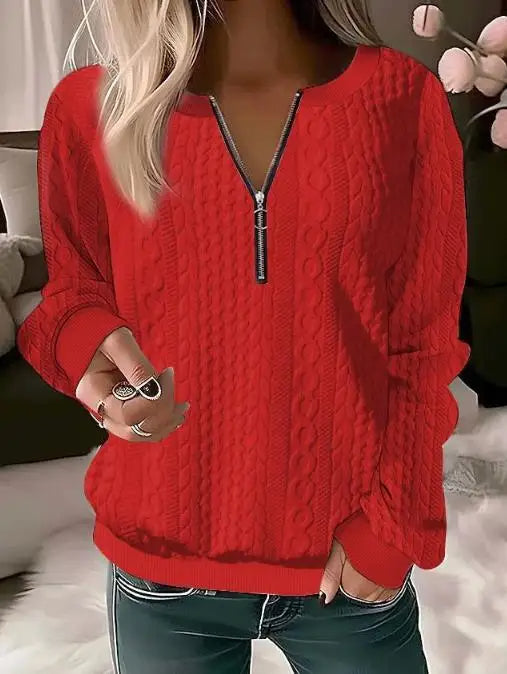 Sweter damski z zamkiem błyskawicznym