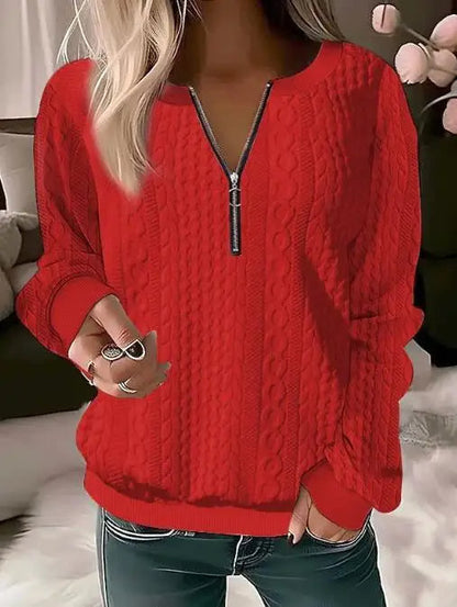 Sweter damski z zamkiem błyskawicznym