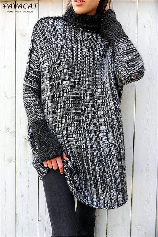 Sweter z golfem dla kobiet
