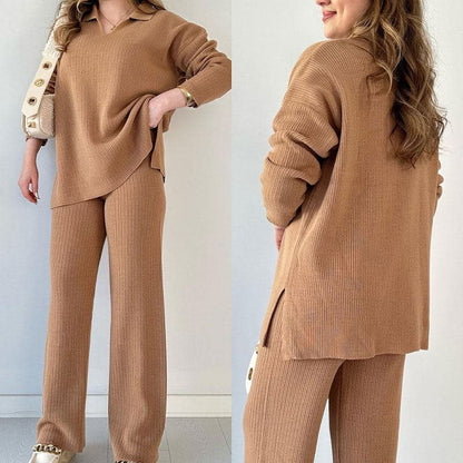 Melanette - Casualowy zestaw koszuli i spodni dla kobiet