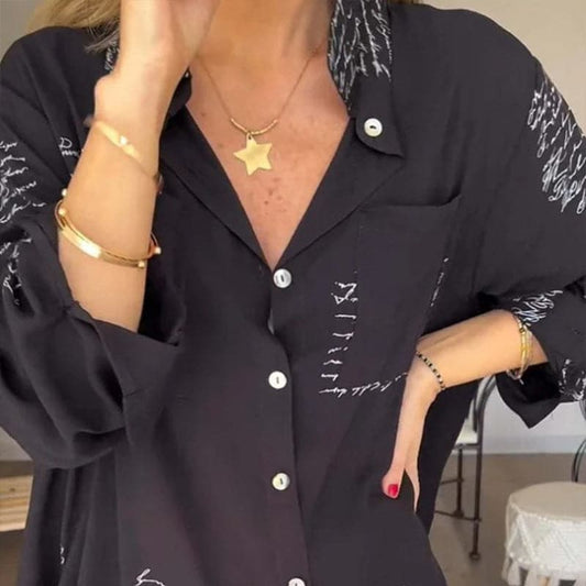 Maryam | Elegancka długa bluzka z guzikami