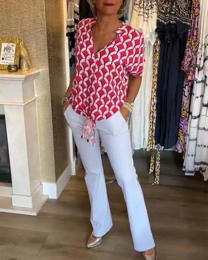 Glynis - Elegancki damski top z dekoltem w szpic