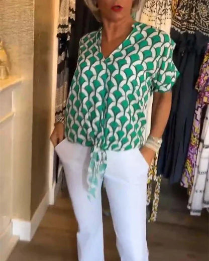 Glynis - Elegancki damski top z dekoltem w szpic
