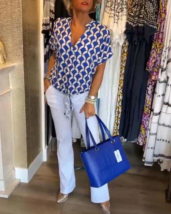 Glynis - Elegancki damski top z dekoltem w szpic