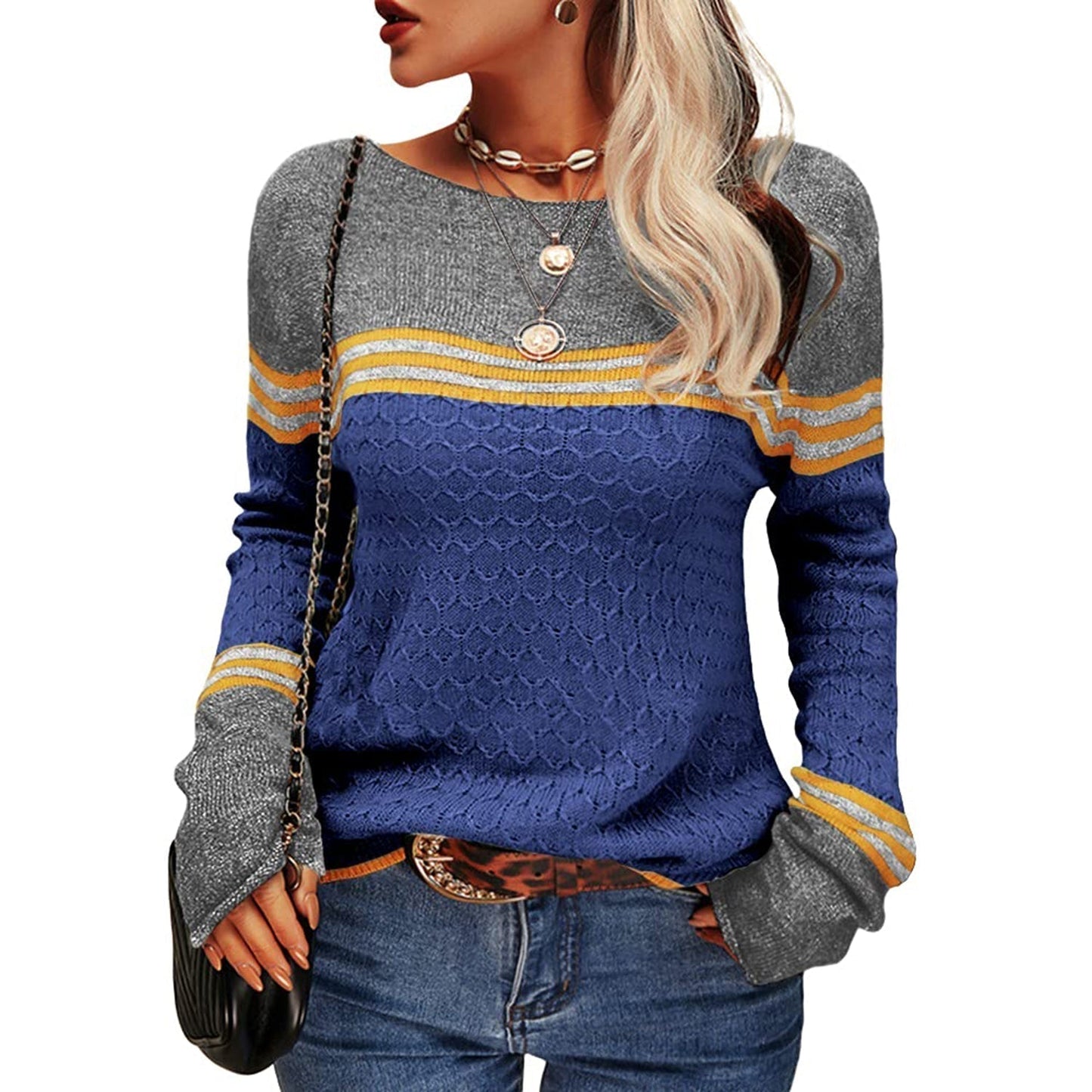 Sweter damski w paski