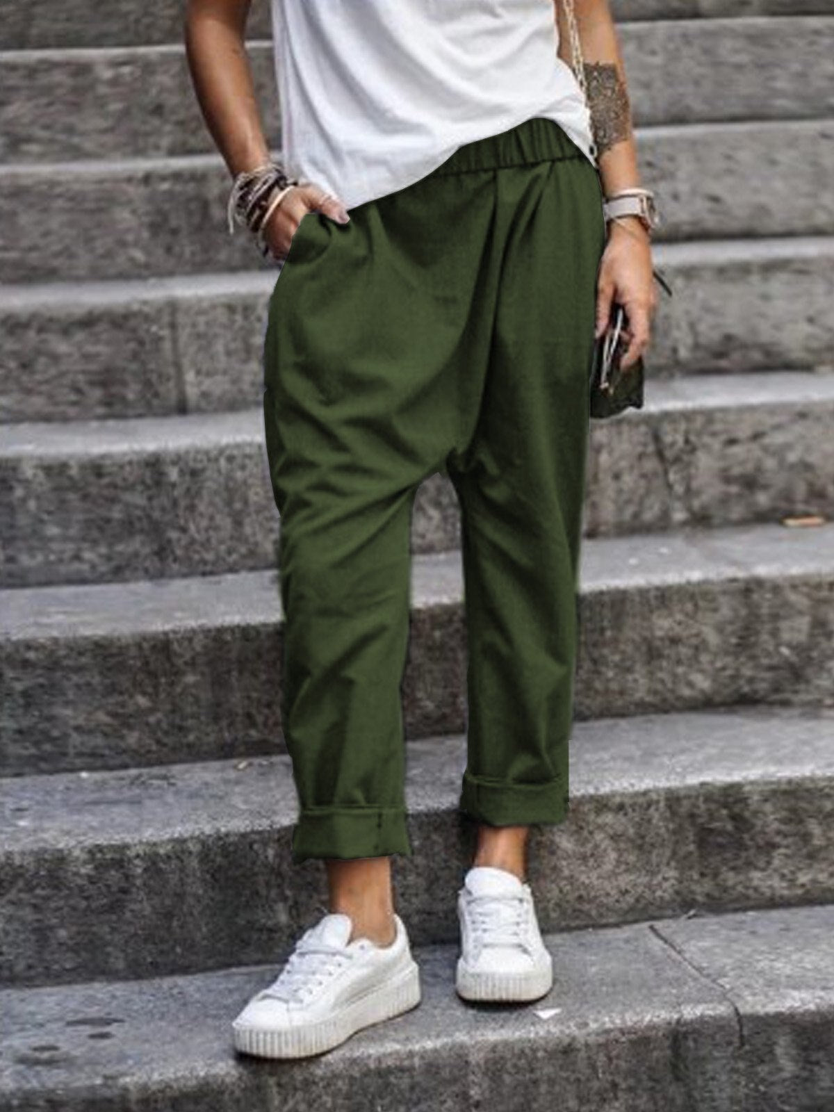 Spodnie lniane casual